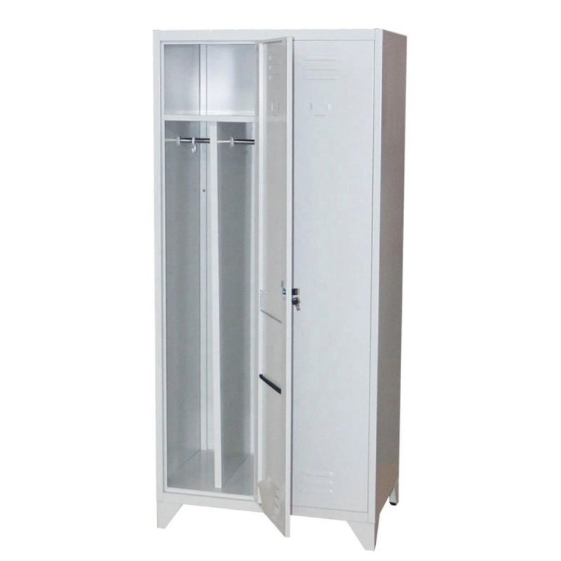 2 Door Metal Locker Steel Lockers Steel Wardrobe with Shelf and Hangers