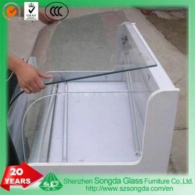 8-12mm Bent Glass by Vertical Angel for Display Cabinet Table Top