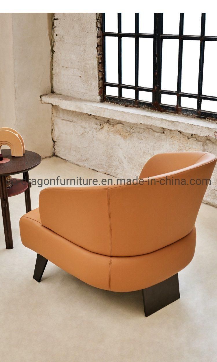 Living Room Furniture Leather Leisure Simple Sofa Chair with Arm
