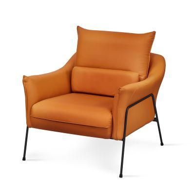 Modern Single Sofa Chair Silla Nordica Chaise Scandinave Orange White Accent Leisure Chairs for Living Room Furniture Modern