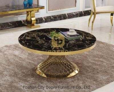 Stainless Steel Coffee Table for Home Useing with Marble Top