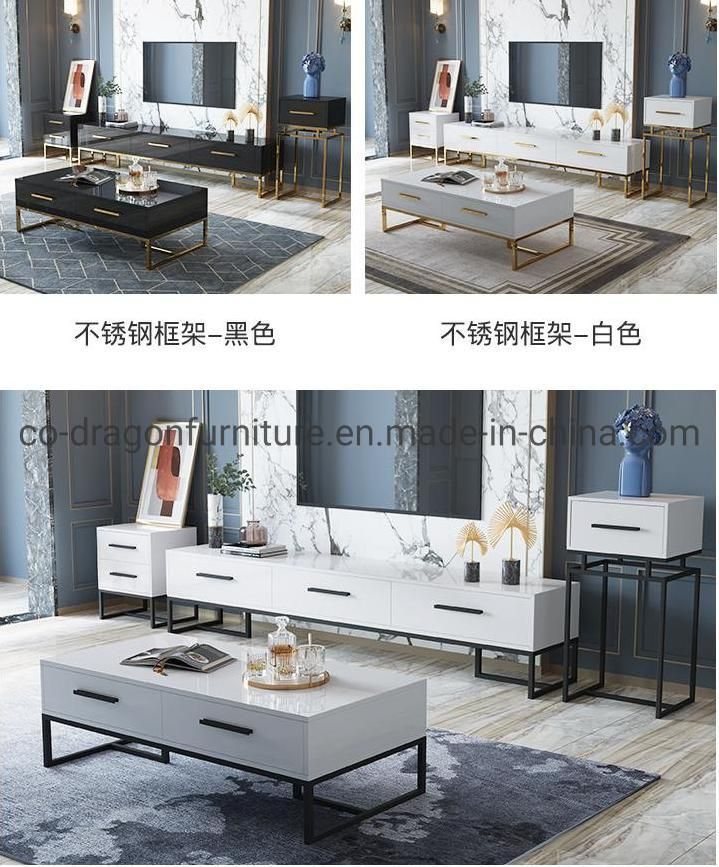 Fashion Luxury Home Furniture Wooden Coffee Table with Metal Legs
