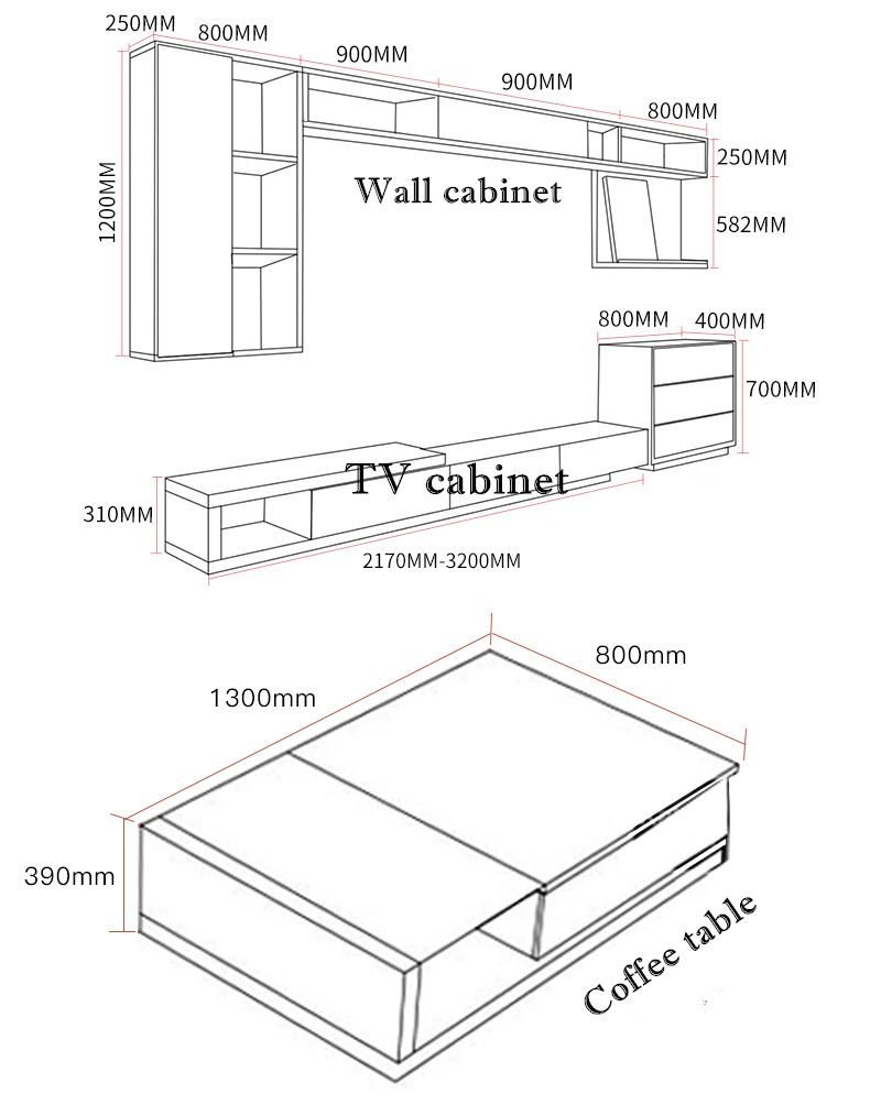 Modern Home Living Room Furniture MDF TV Stand Melamine Laminated TV Cabinet