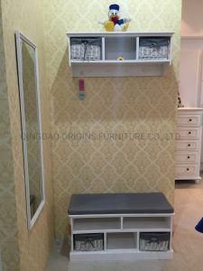 A5701 Furniture Shelf Coat Rack Wall Mounted Hooks Storage White Entryway Shelf