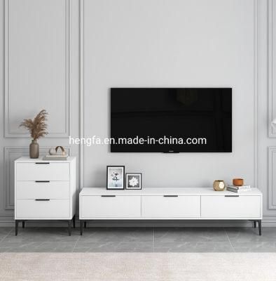 Nordic Modern Simple Marble Tea Table TV Cabinet Combination Steel TV Stand