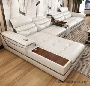 Wood Leg Sponge Soft Real Leather Modern Furniture
