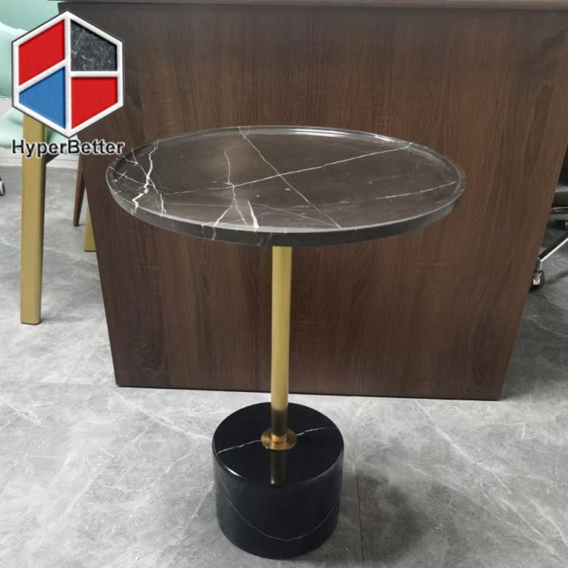 Round Green Marble Side Tables