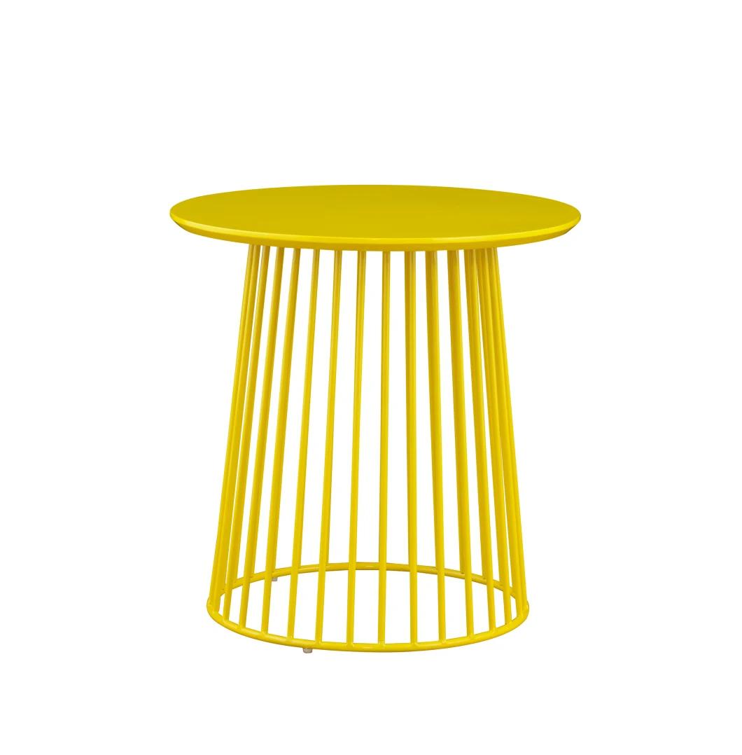 Modern Design Living Room Yellow Metal Coffee Side Table