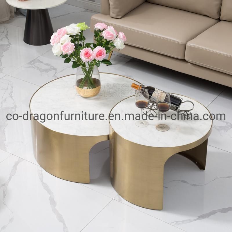 Modern Luxury Marble Top Double Coffee Table for Home Furniture