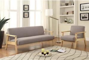 Super Quality Modern Leisure Sofa with Wooden Armrest (WD-9601)