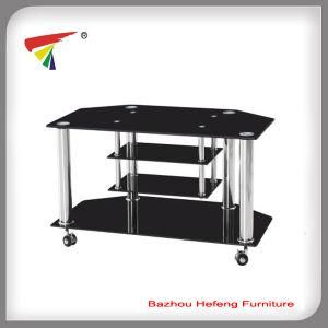 Living Room Black Painted Tempered Glass TV Stand (TV109)