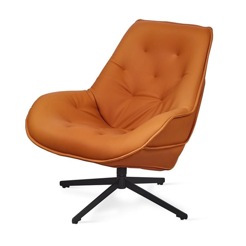 Living Room Furniture Lounge Orange PU Leather Elegant Single Living Room Arm Chairs