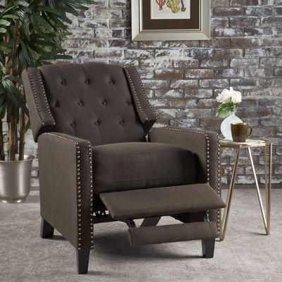 Push Back Recliner Sofa Home Furniture Fashion Fabric Sofa Office Chair with Rivet Design and Modern Button Design for Living Room Sofa