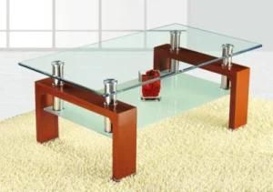 Wooden &amp; Glass Coffee Table (XYMCT-028)