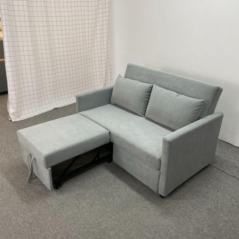 Modern Minimalist Dark Gray Cotton and Linen Sofabed Living Room