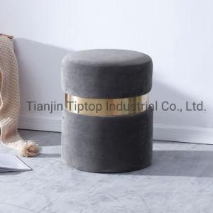 Europe Standard Velvet Pouffe Best Quality Fabric Stool for Living Room Amazon Velvet Ottoman