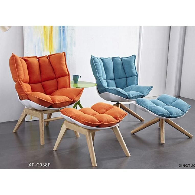 Wholesale Price Leisure Lounge Villa Modern Single Accent Chair Wooden Leg Chair