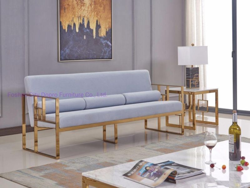 Modern Home Chinese Style Golden Metal Sofa Set for Living Room
