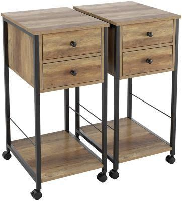 Home Furniture Movable Side Table with Drawers