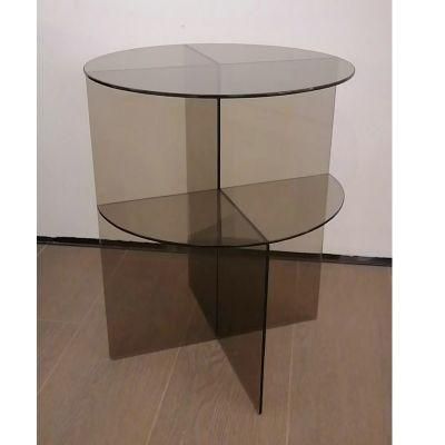 Concise Fty Direct Sale Modern Living Room Furniture Tinted Glass Side Table Coffee Table