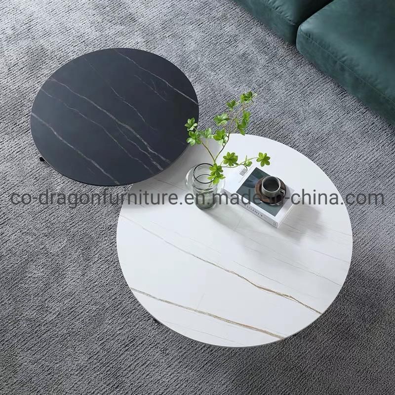 Fashion Home Furniture Steel Coffee Table Group with Marble Top