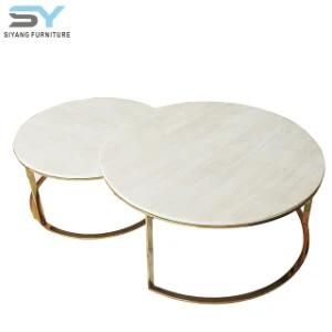 Hotel Furniture Two Layer Marble Table Modern Coffee Table