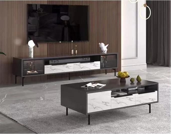 African Fashion Entertainment Modern Wooden Cabinet Coffee Table Unit