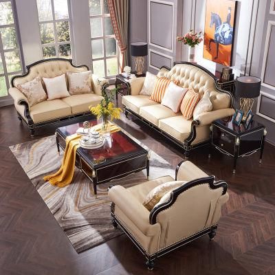 Living Room Furniture American Leather Sofa Set in Optional Furnitures Color and Couch Seat