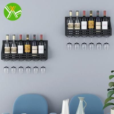 Yuhai Most Popular Household Hotel Bar Wall Hanging Metal Red Wine Bottle Display Storage Rack Holder Shelf Industrial Wine Rack