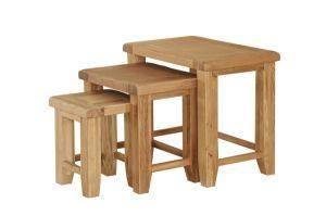 Sinoah Oak Modern Small Nest Table with 3 Pieces