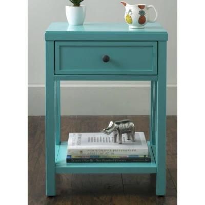 Home Furniture Set UV Painting a Frame 1 Drawer Side End Tables with Storage Shelf