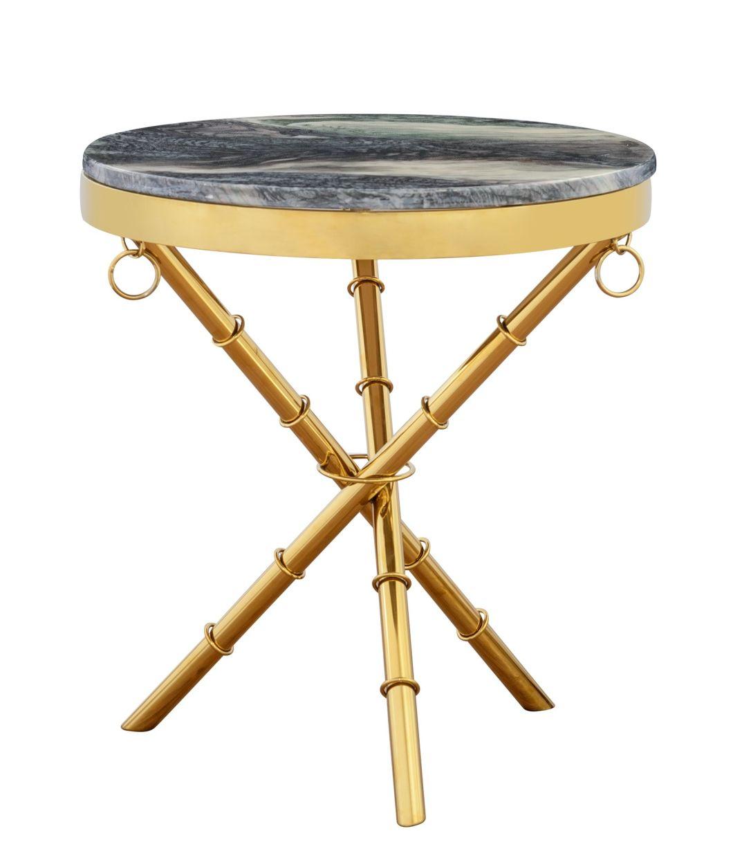 Luxury Living Room Metal Marble Top Coffee Table Side Table