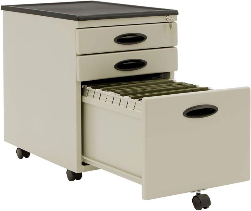 Mobile Filing Cabinet Metal File Storage Cabinet with Wheels, 3 Drawers, Customized Color