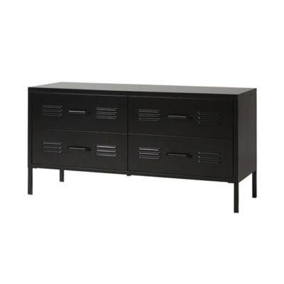 Black Metal TV Stand Storage Cabinet for Living Room