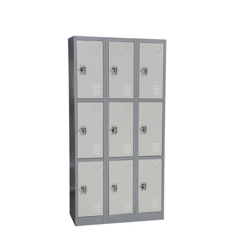 Gdlt Furniture Lockers 9 Door Metal Locker Cam Lock Steel Gym Staff Employee School