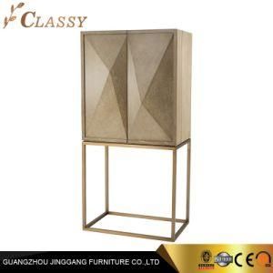 Luxury Modern 2 Doors Storage Cabinet Side Board with Golden Legs