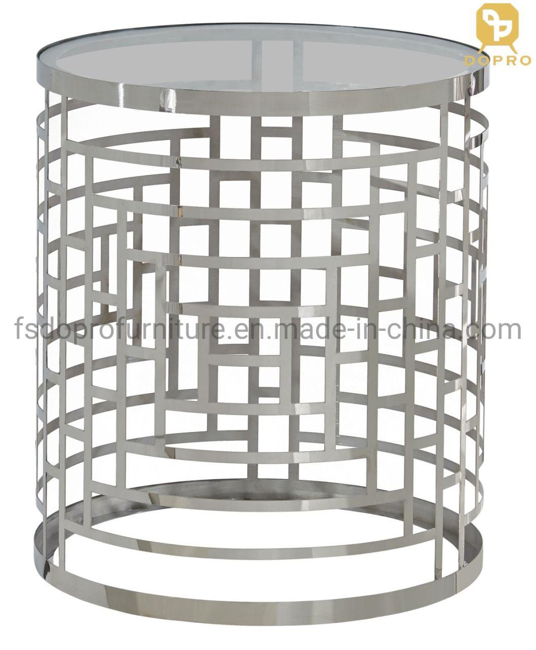 Glass Table Customized Laser Cutting Luxury Home Living Room Side End Table-Fa13