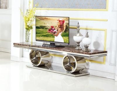 Middle East Saudi Arabia Style Hot Sale Stainless Steel Marble TV Stand