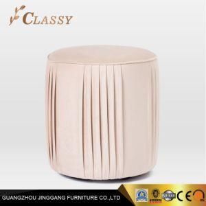 Luxury Bedroom Metal Base Seating Chair Stool with Foam Cushioning