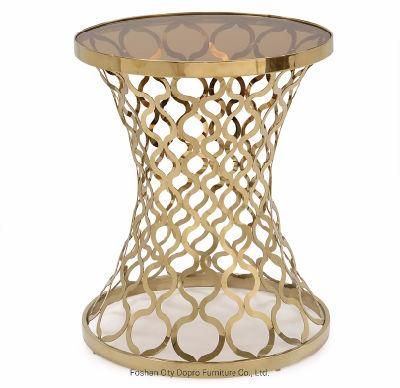 Luxury Antique New Chinese Style Clear Glass Top End Table for Home and Hotel