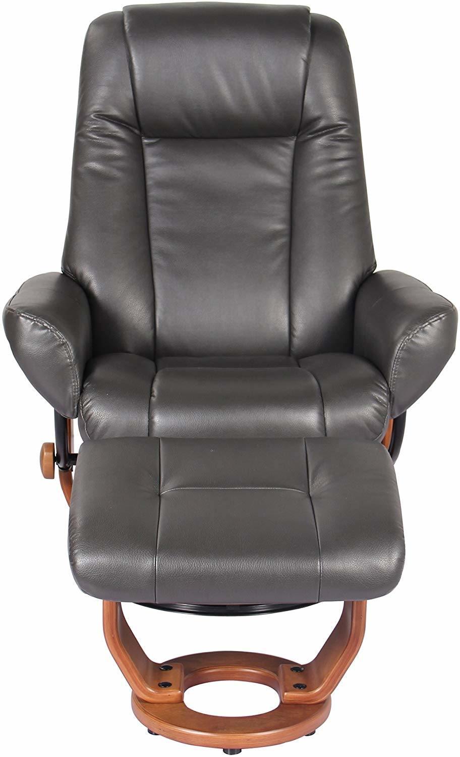 Jky Furniture 8 Points Vibration Massage Functions (2 In Ottoman 6 In Chair) Leather Leisure Chair with Ottoman