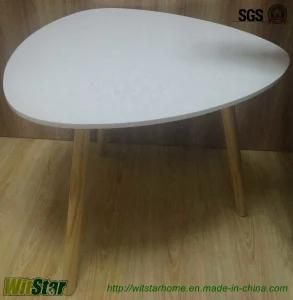 Simple Wooden Teardrop-Shaped Coffee Table (WS16-0167, for living room)
