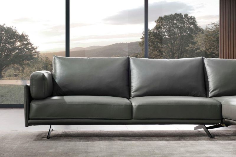 Fashion Leisure Chair Home Furniture Italian Style Leather Sofa Modern Living Room Furniture