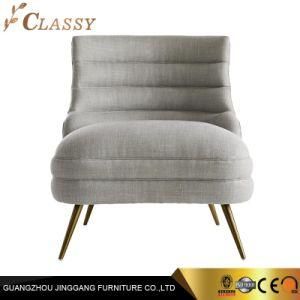 Living Room Furniture Linen Armchair Accent Chair with Metal Legs