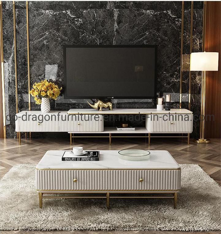 Luxury Marble Top Wooden Coffee Table for Living Room Furniture
