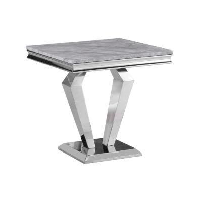 Light Luxury Modern Home Furniture Stainless Steel Frame Base Side Table
