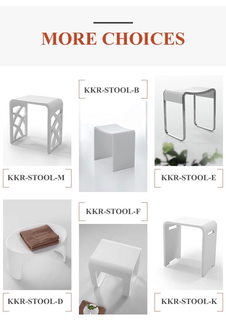 Solid Surface Green Stool Artificial Stone Seat for Dining Room