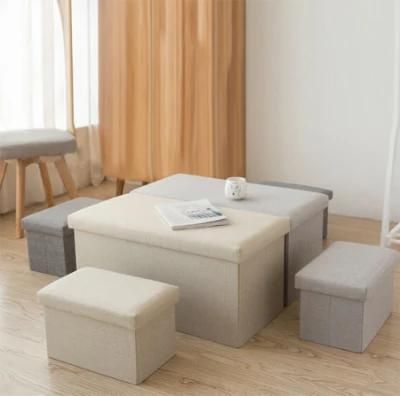 Storage Stool Sofa Shoe Stool Sitting Folding Fabric Storage Stool