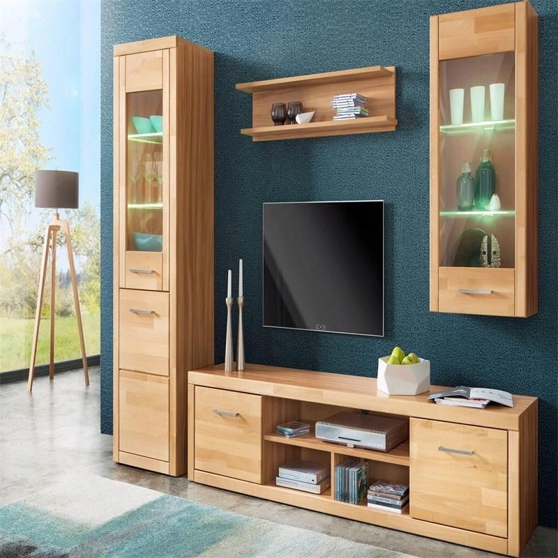Exquisite Design Brown Living Room Furniture Wood TV Stand with Drawers