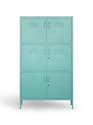 Modern 3-Tier Swing Door Metal Storage Cabinet for Home Use